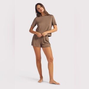 Nuuds Mocha Brown Pajama Short Set